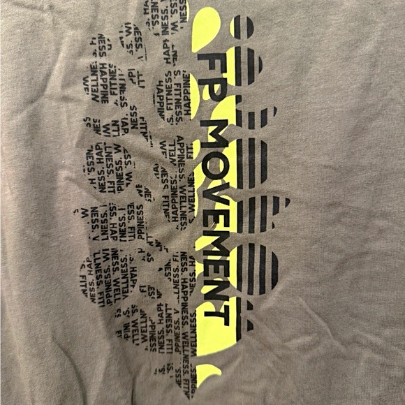 NWT FREE PEOPLE Movement Olive Graphic Tee - Picture 5 of 7